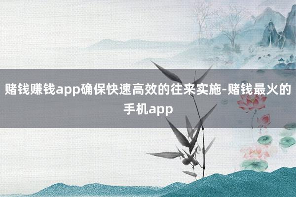 赌钱赚钱app确保快速高效的往来实施-赌钱最火的手机app