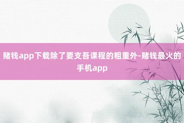 赌钱app下载除了要支吾课程的粗重外-赌钱最火的手机app